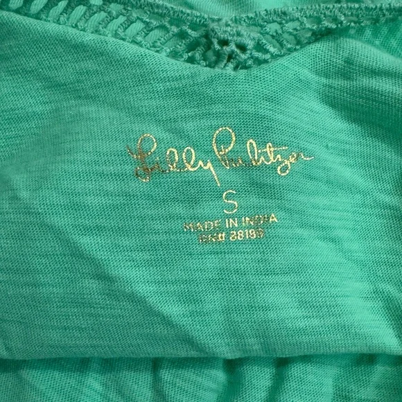 Lilly Pulitzer Green Ruffled Bib Collar Tank Top - Picture 2 of 4